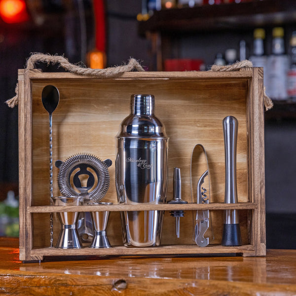 Rustic Bar Accessory Kit, Cocktail Set