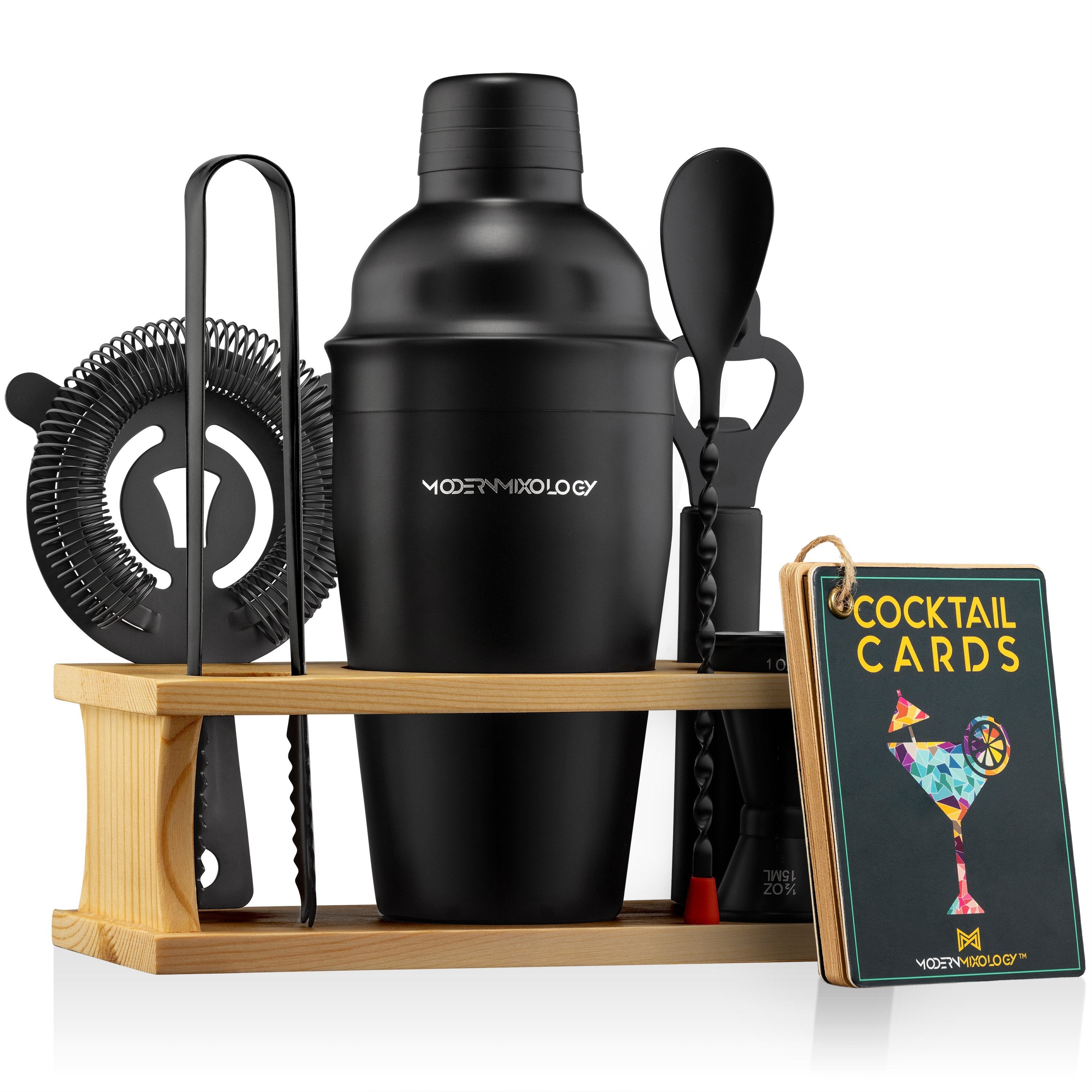 Matte Black Cocktail Shaker Set for Beginners