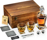 Whiskey Decanter Set with glasses and chiling balls