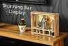 Bar Tool Set with Rustic Wood Stand