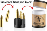 Gold Stainless Steel Bullet Whiskey Stones Gift Set with Revolver Freezer Base
